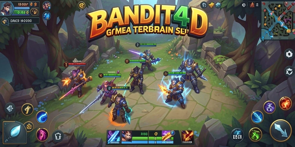 Screenshot BANDIT4D menampilkan aksi seru dan strategi pertarungan tim.