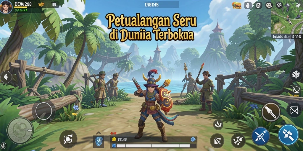 Gameplay DEWI288 yang menampilkan dunia terbuka yang luas.