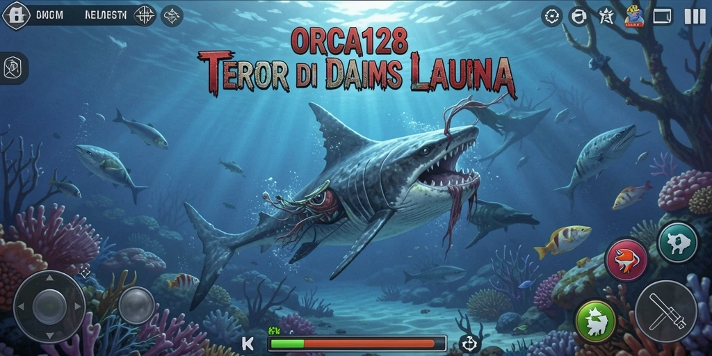 Screenshot menampilkan suasana kelam dalam gameplay ORCA128.