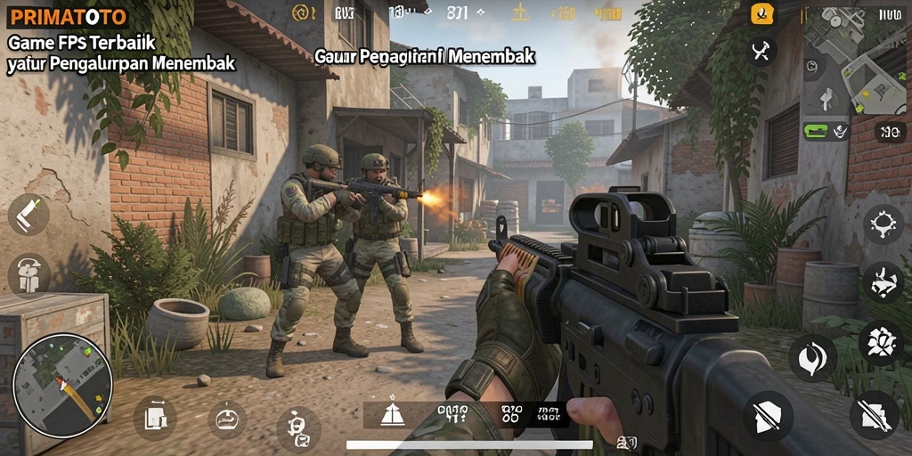 Gameplay PRIMATOTO dengan aksi menembak yang mendebarkan.
