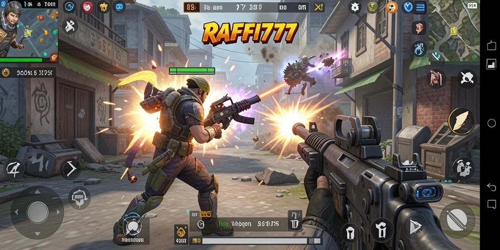 Screenshot utama RAFFI777 menampilkan aksi seru dalam pertempuran TPS.