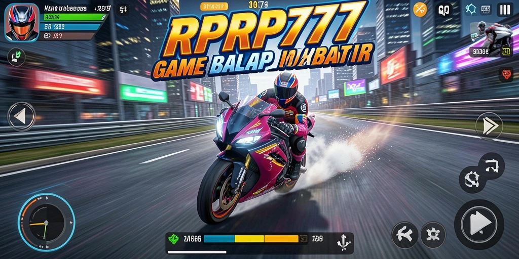Gameplay RPRP777 yang mendebarkan dan penuh aksi balap motor.