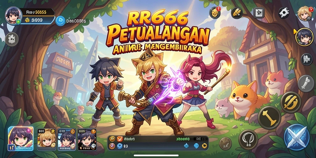 Tampilan gameplay RR666 yang penuh warna dan aksi seru.
